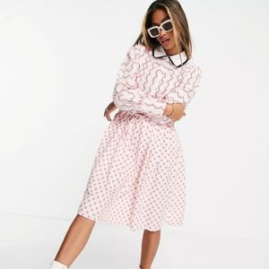 NWT .OBJECT Printed Shirt Dress With Collar size 8